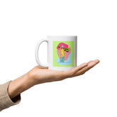 A Man With A Guitar At Half Speed White Glossy Mug - Beyond T-shirts